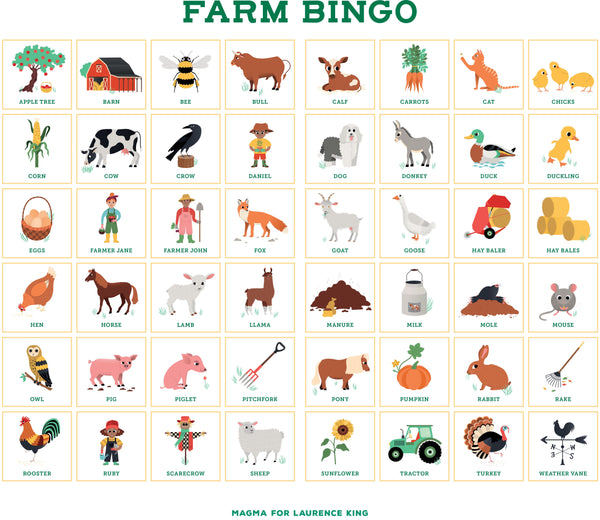 Farm Bingo For Kids