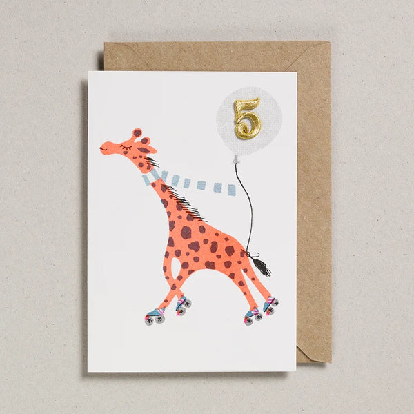 Fifth Birthday Card Giraffe