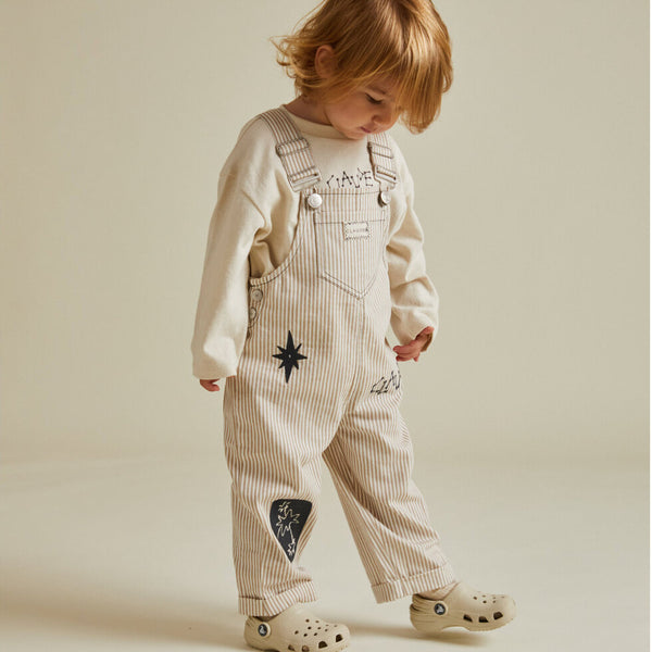Piper Sand Stripe Dungarees