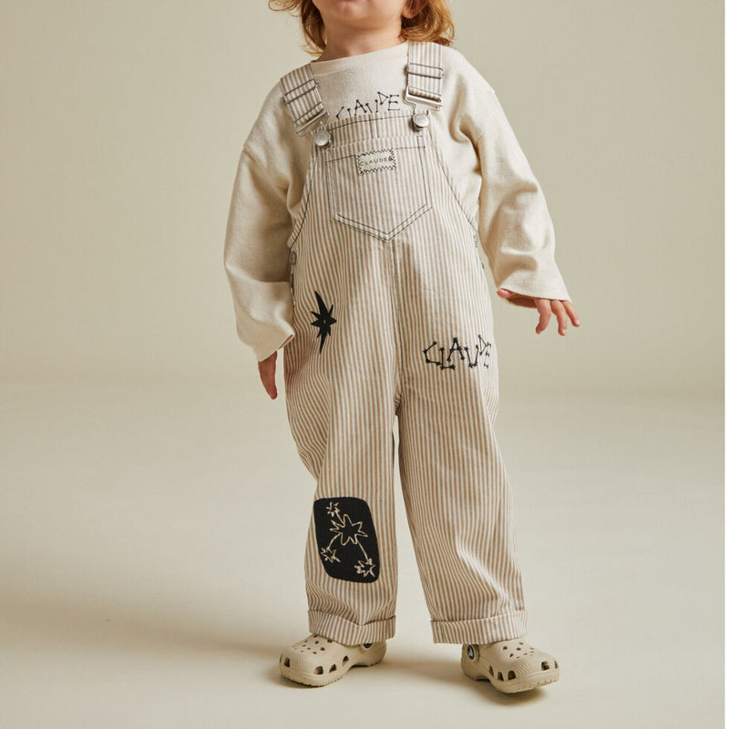 Piper Sand Stripe Dungarees
