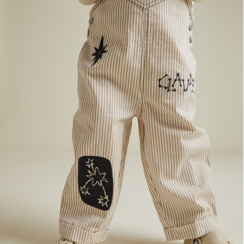 Piper Sand Stripe Dungarees