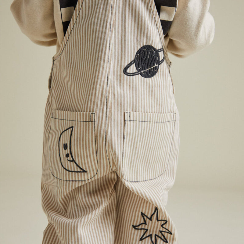 Piper Sand Stripe Dungarees