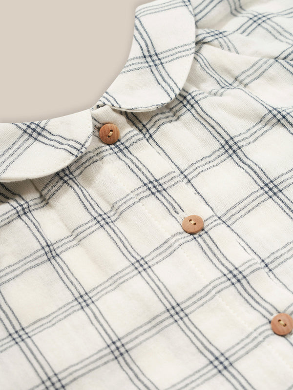 Window Check Collar Dress