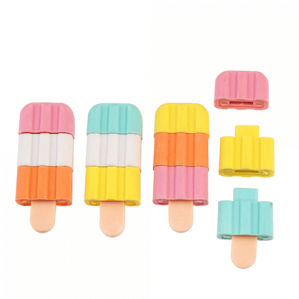 Set of Four Ice Lolly Erasers