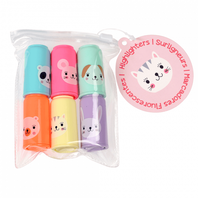 Mini Animal Highlighters (pack Of 6)