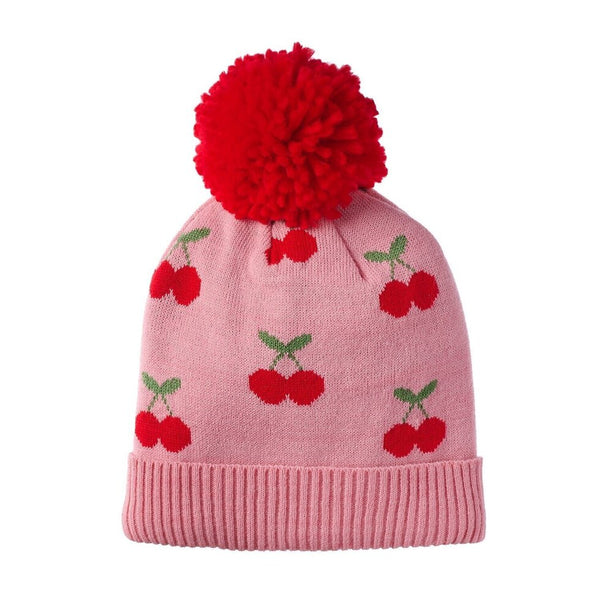 Cheerful Cherry Knitted Hat 7-10 Years