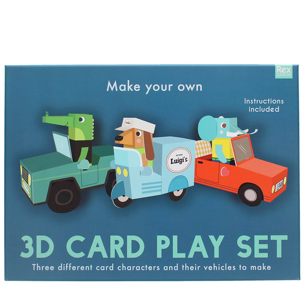 3D card craft playset - Animal Automobiles