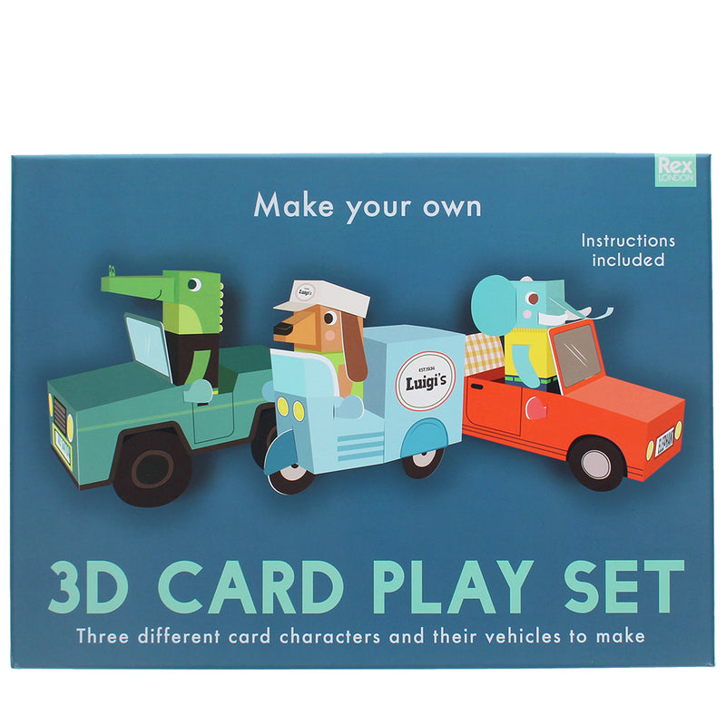 3D card craft playset - Animal Automobiles