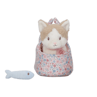 Plush cat in a bag