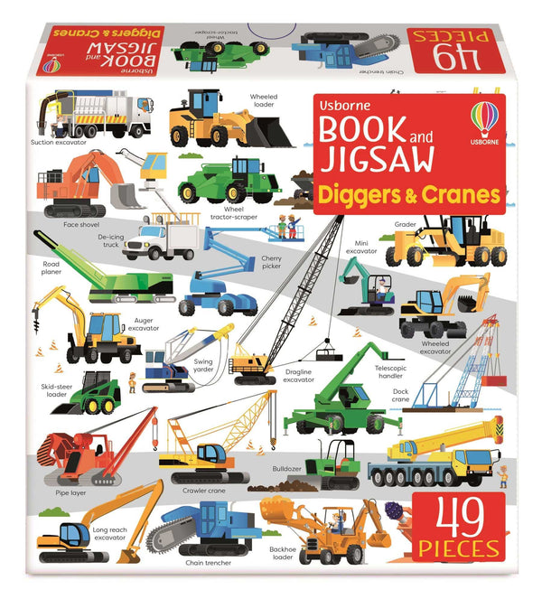BOOK AND JIGSAW: DIGGERS AND CRANES