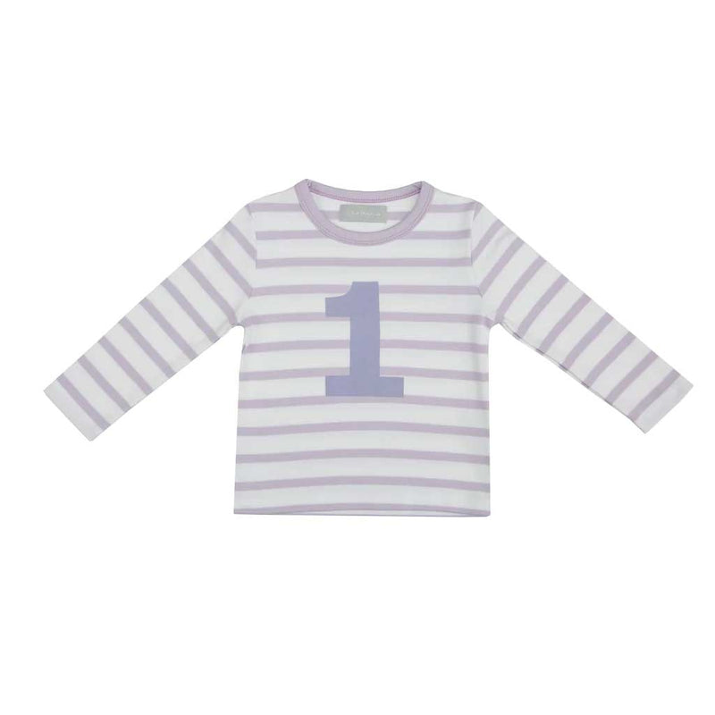 PARMA VIOLET & WHITE BRETON STRIPED NUMBER 1 T SHIRT