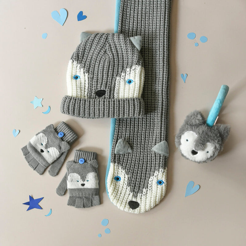 Husky Dog Knitted Hat 3-6 Years