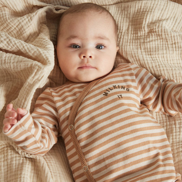 Trevi Clay Stripe Wrap Bodysuit