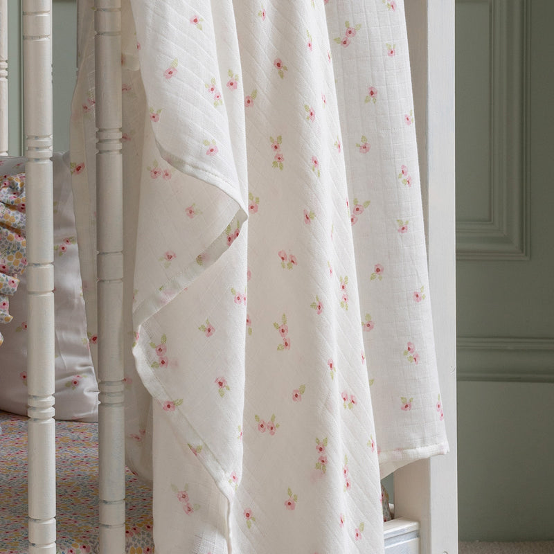 Organic Cotton Baby Muslin Swaddle - Anemone
