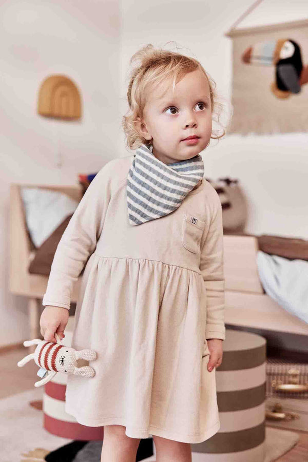 Striped Drool Bib Pack of 2 - Blue / Brown
