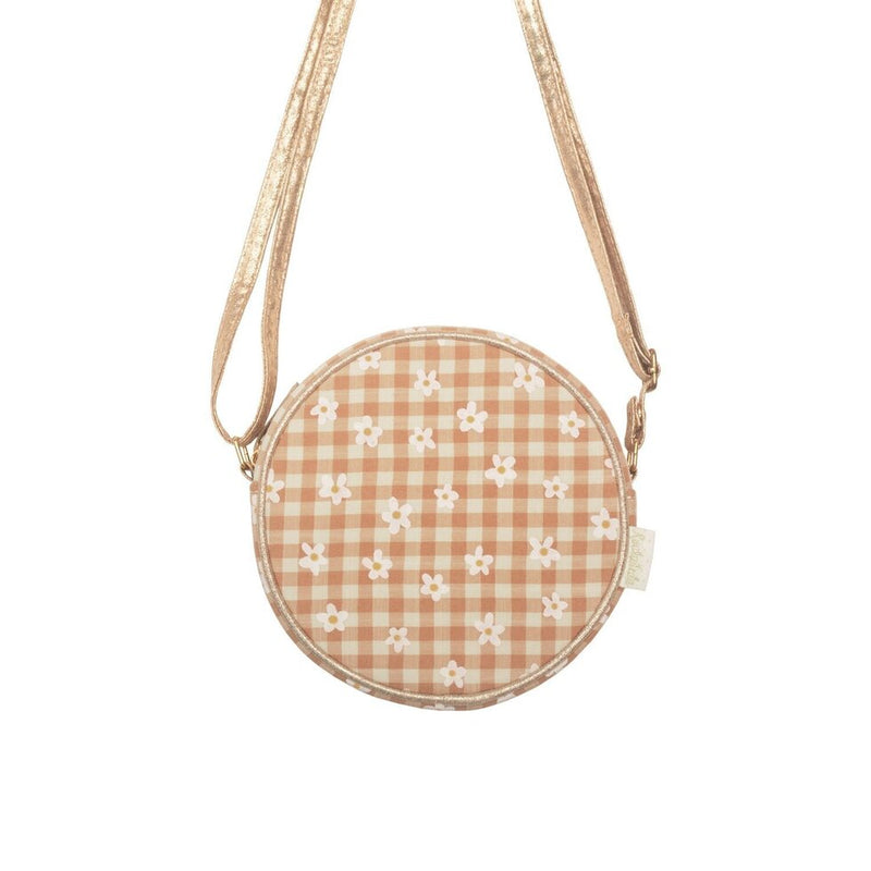 daisy gingham round bag