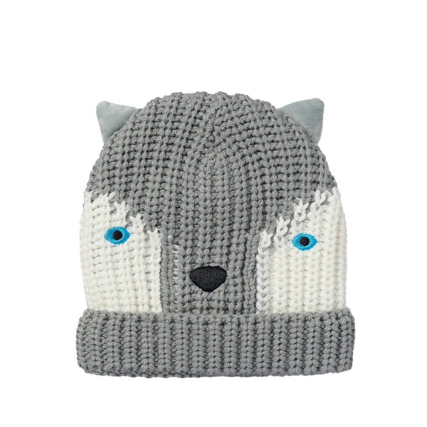 Husky Dog Knitted Hat 3-6 Years