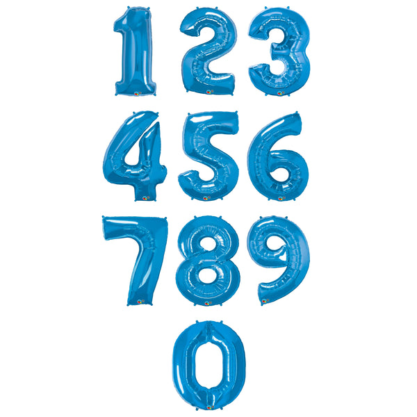 34 INCH BLUE NUMBER FOIL BALLOON (0-9)