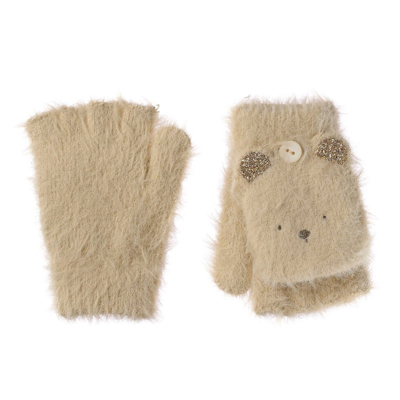 Teddy Bear Fluffy Gloves 7-10 Years