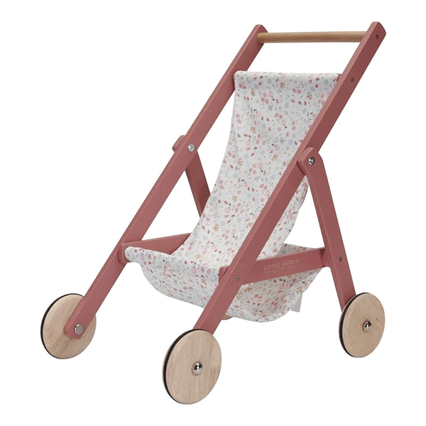 Wooden doll stroller