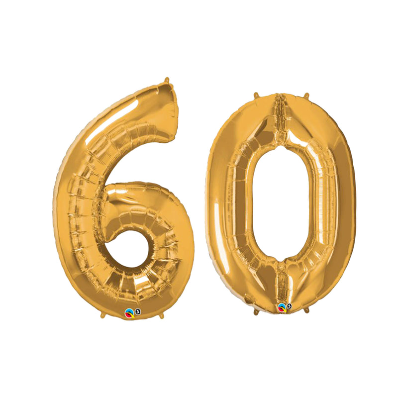 60TH BIRTHDAY OLD NUMBER FOIL BALLOONS