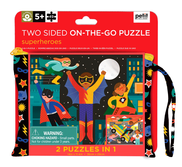 Two Sided On-the-Go Puzzle Superheroes