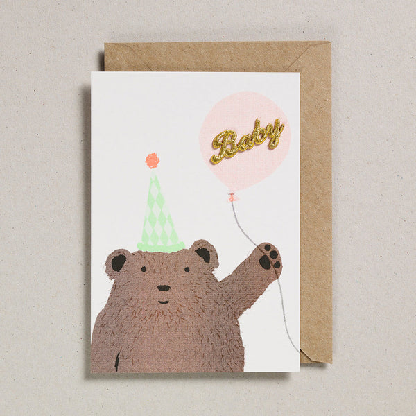 New Baby Card Bear & Balloon