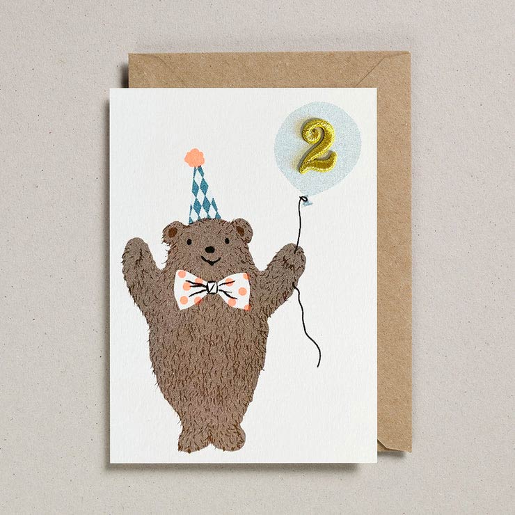 Second Birthday Card Bear