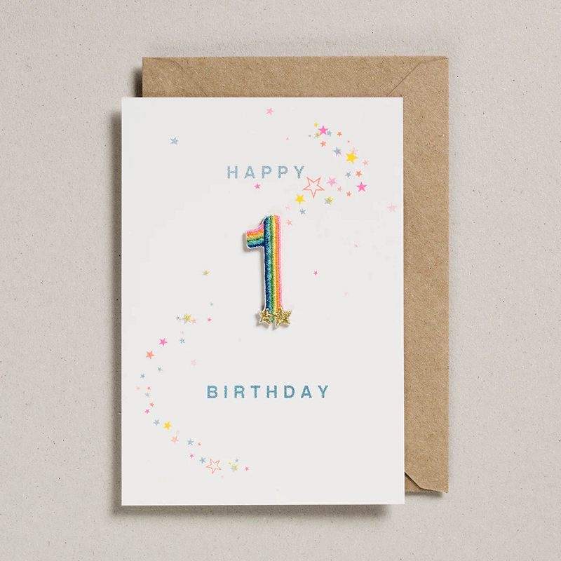 First Birthday Card Rainbow