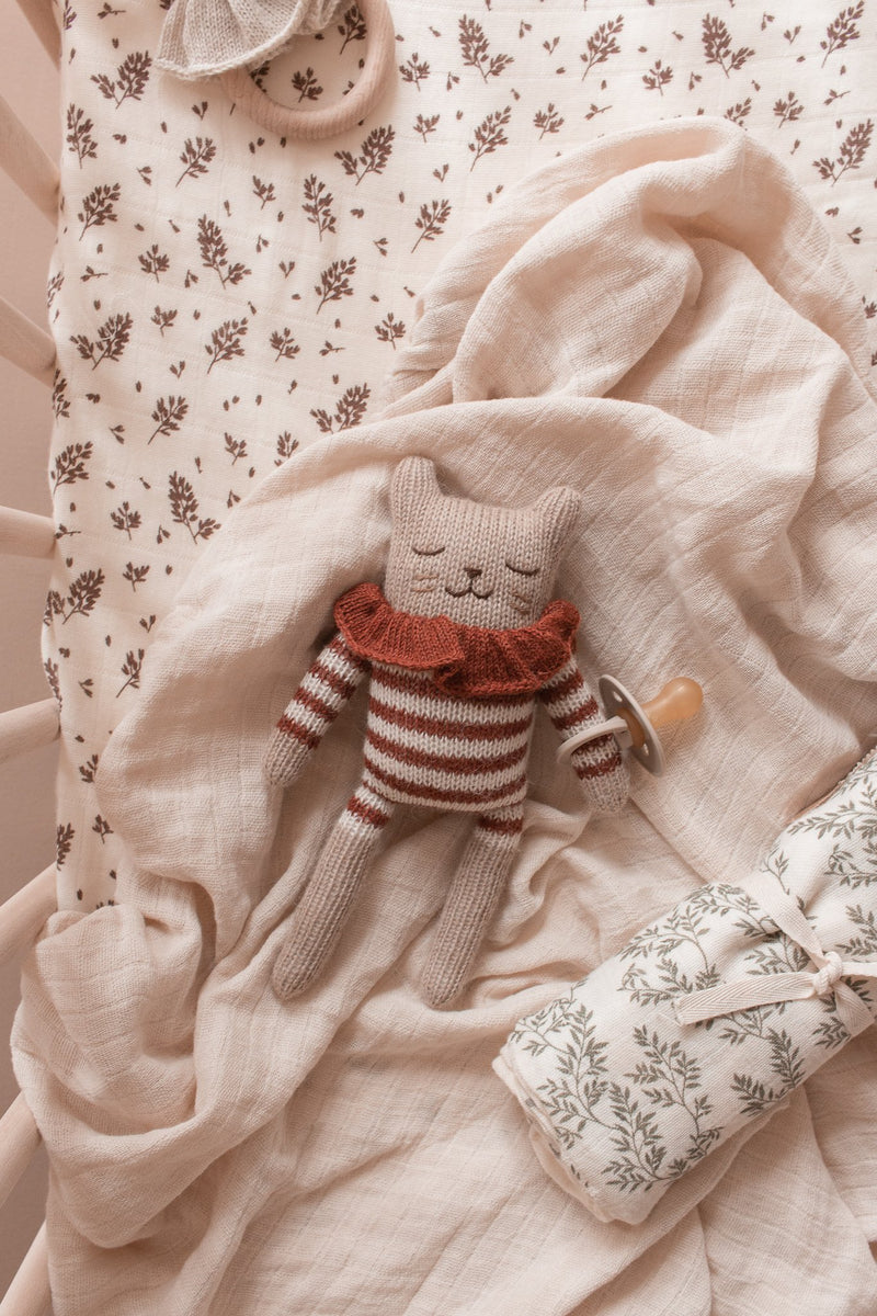 Main Sauvage kitten knit toy - sienna striped romper