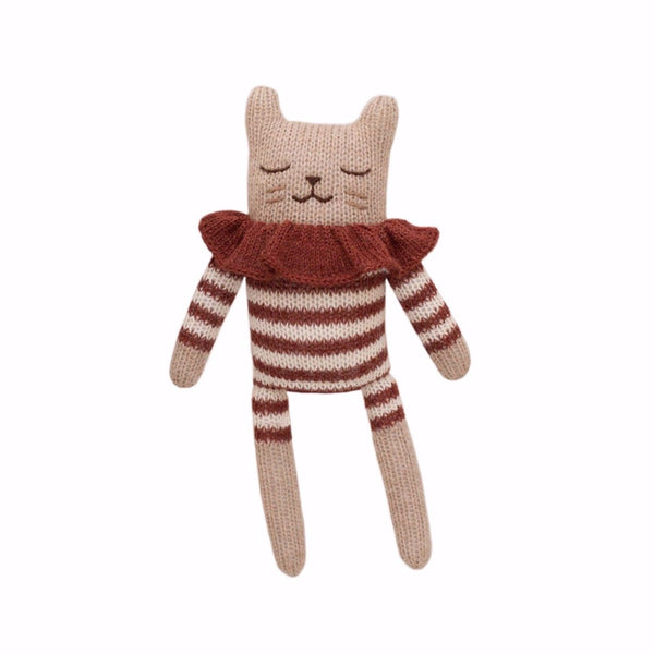 Main Sauvage kitten knit toy - sienna striped romper